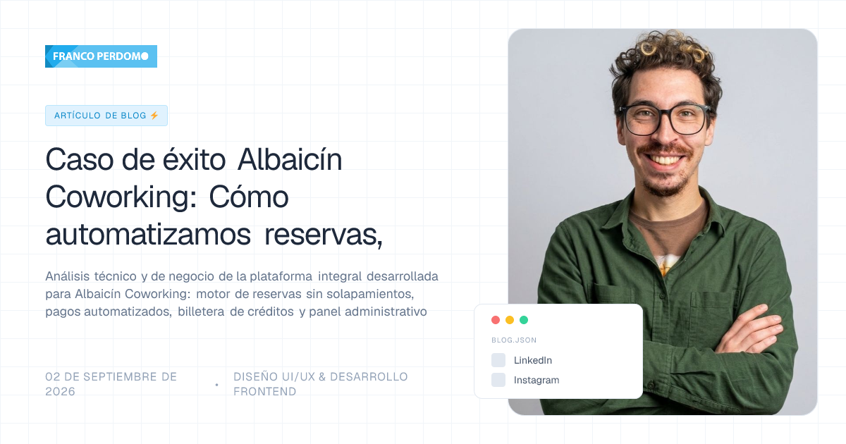 Caso de éxito Albaicín Coworking: Cómo automatizamos reservas, pagos y billetera virtual en tiempo real