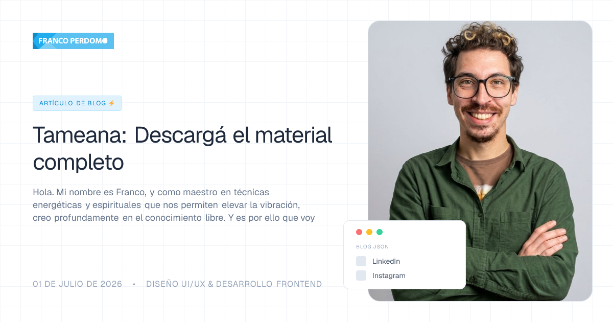Tameana: Descargá el material completo